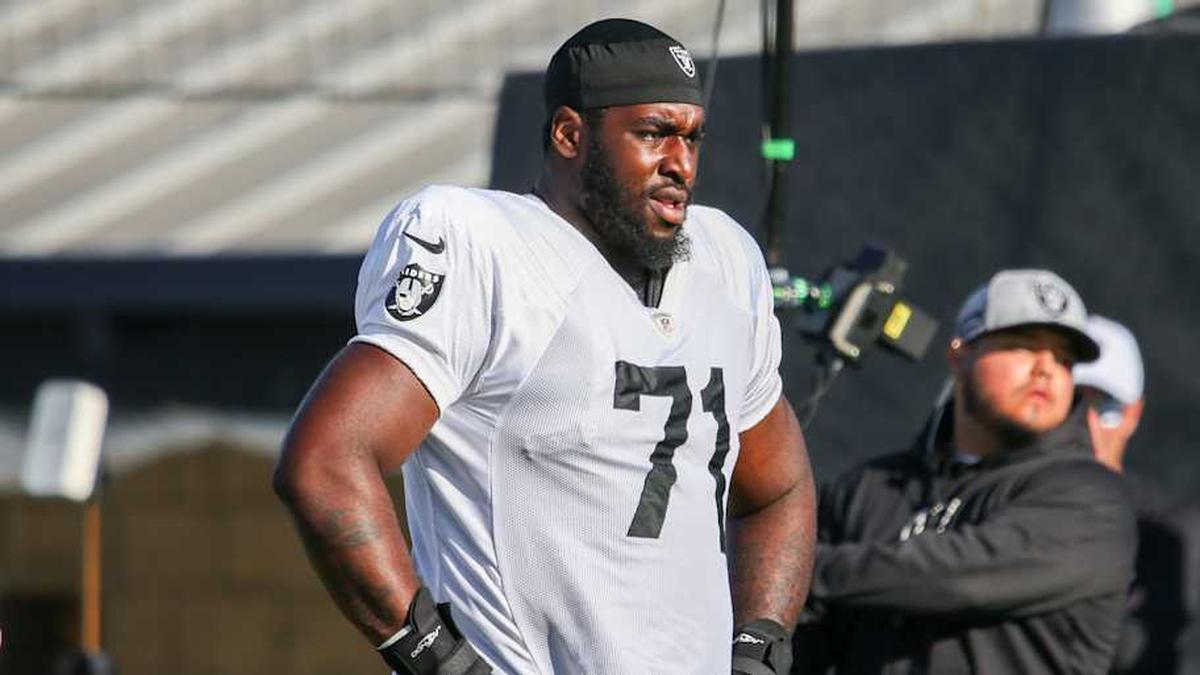  Las Vegas Raiders OT Delmar "DJ" Glaze | Darrell Craig Harris, Sports Illustrated 