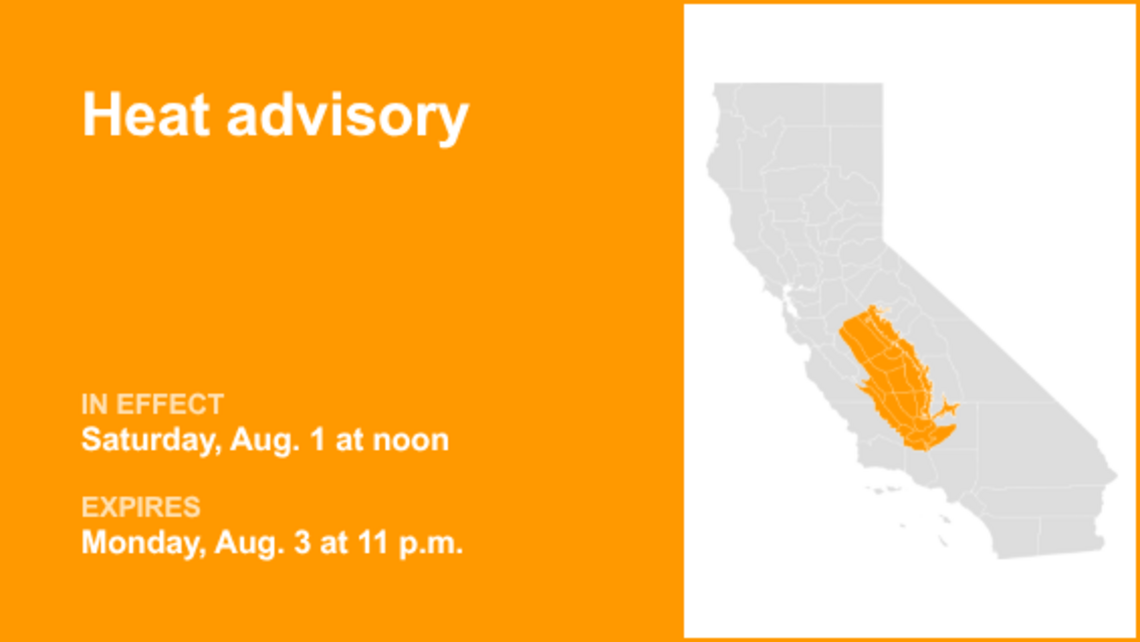 UPDATE: Central California placed under a heat advisory from Saturday to Monday 