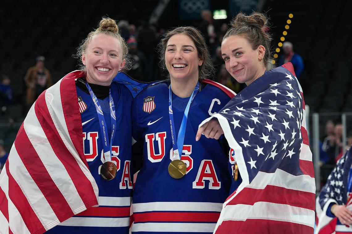  Grace Zumwinkle, Hilary Knight, and Taylor Heise.Erick W. Rasco/Sports Illustrated via Getty Images 