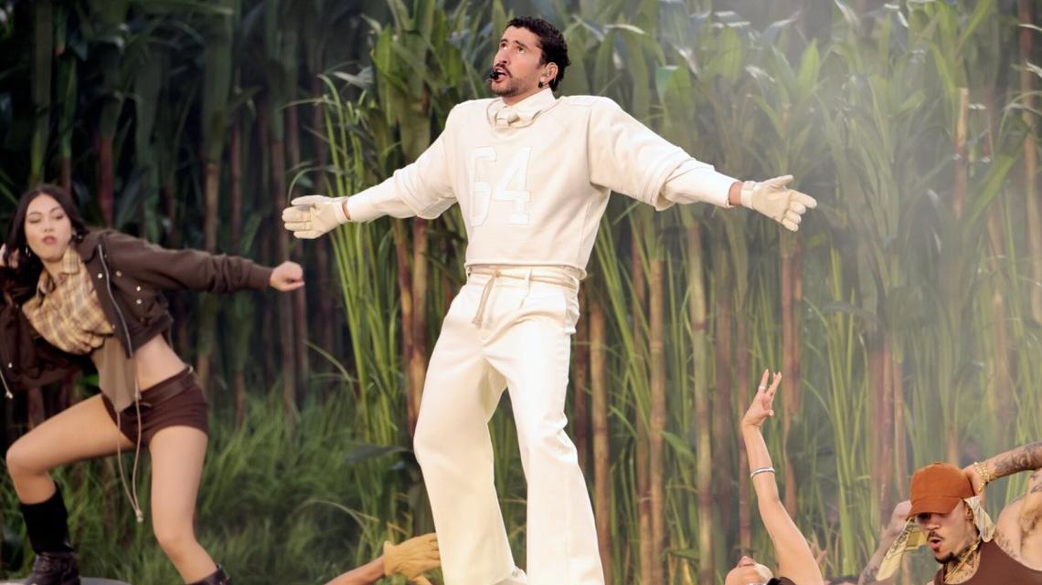 Bad Bunny's budget-friendly Zara Super Bowl look turns heads on Wall Street 