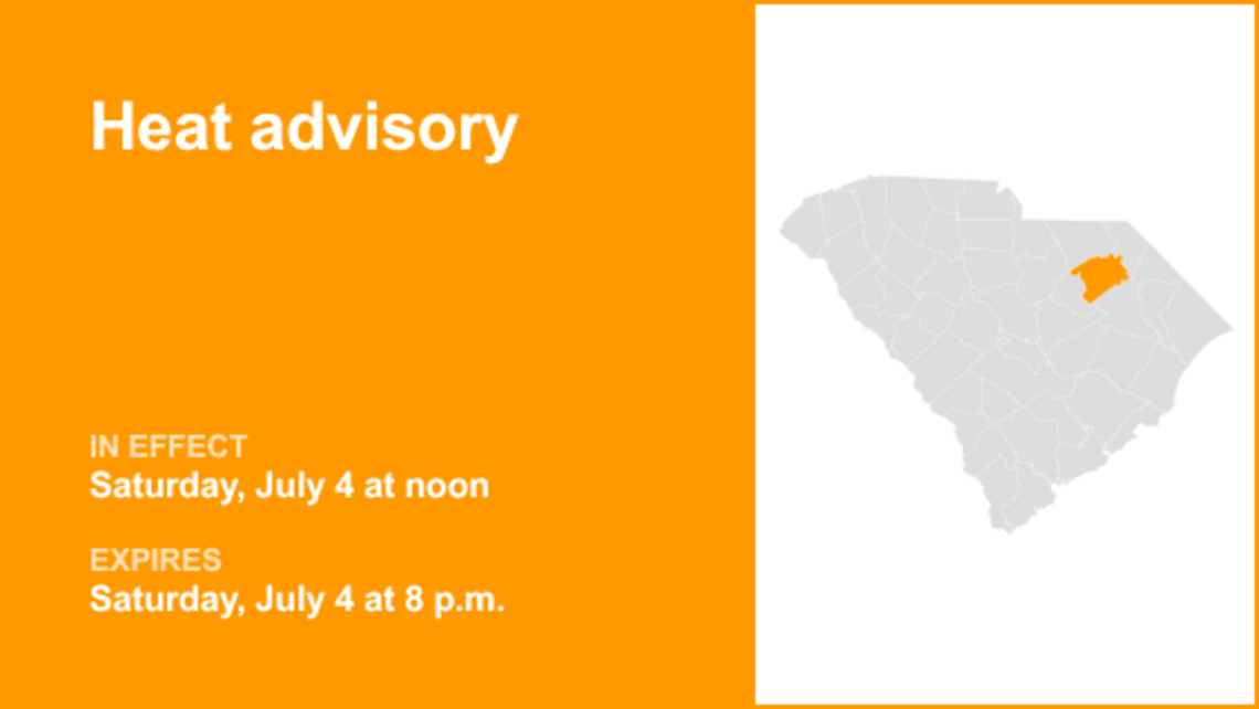 Heat advisory for Darlington County until Saturday evening 