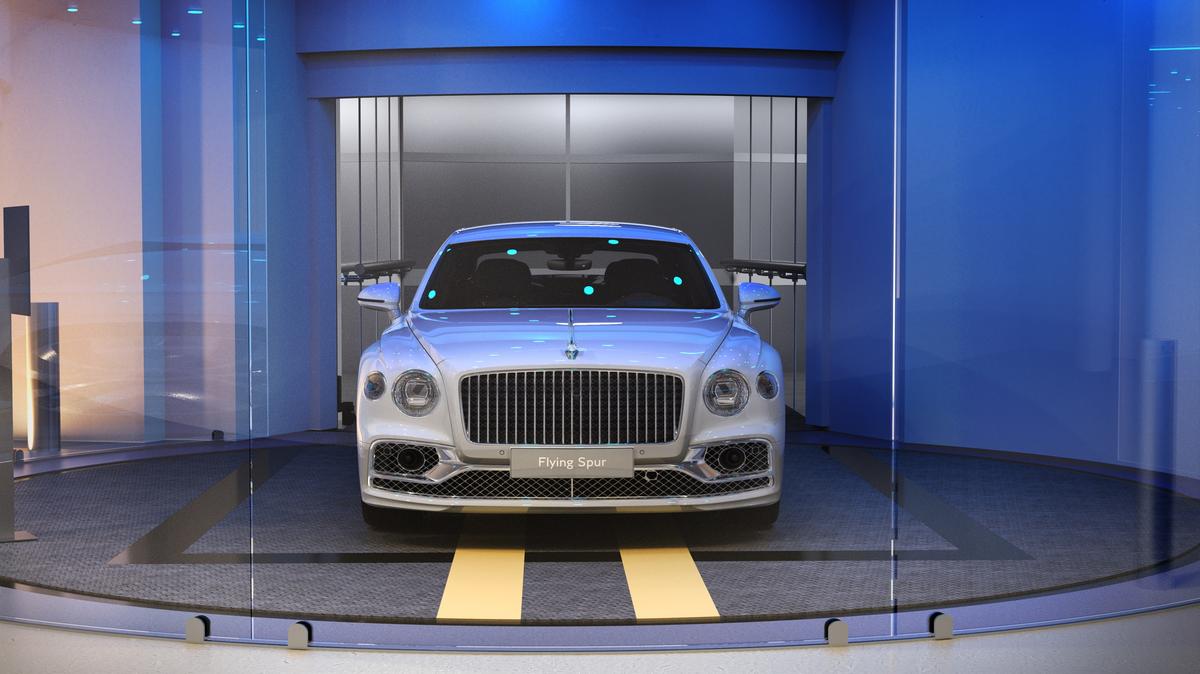  A rendering of a car inside the elevator at Bentley Residences. 