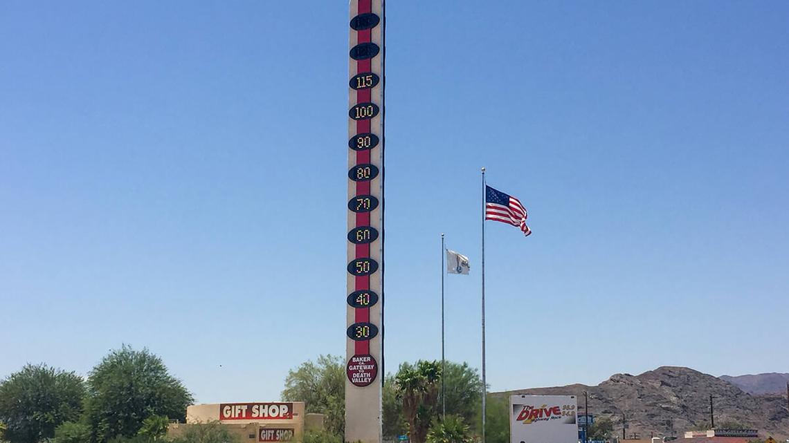 World's tallest thermometer, between Las Vegas and LA, is for sale 