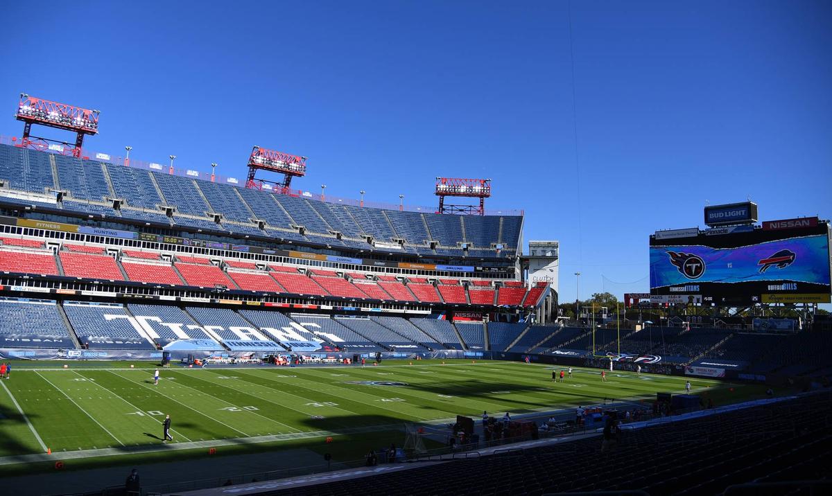  Oct 13, 2020; Nashville, Tennessee, USA; General view of Nissan Stadium before the game between the Tennessee Titans and the Buffalo Bills. Mandatory Credit: Christopher Hanewinckel-Imagn Images 