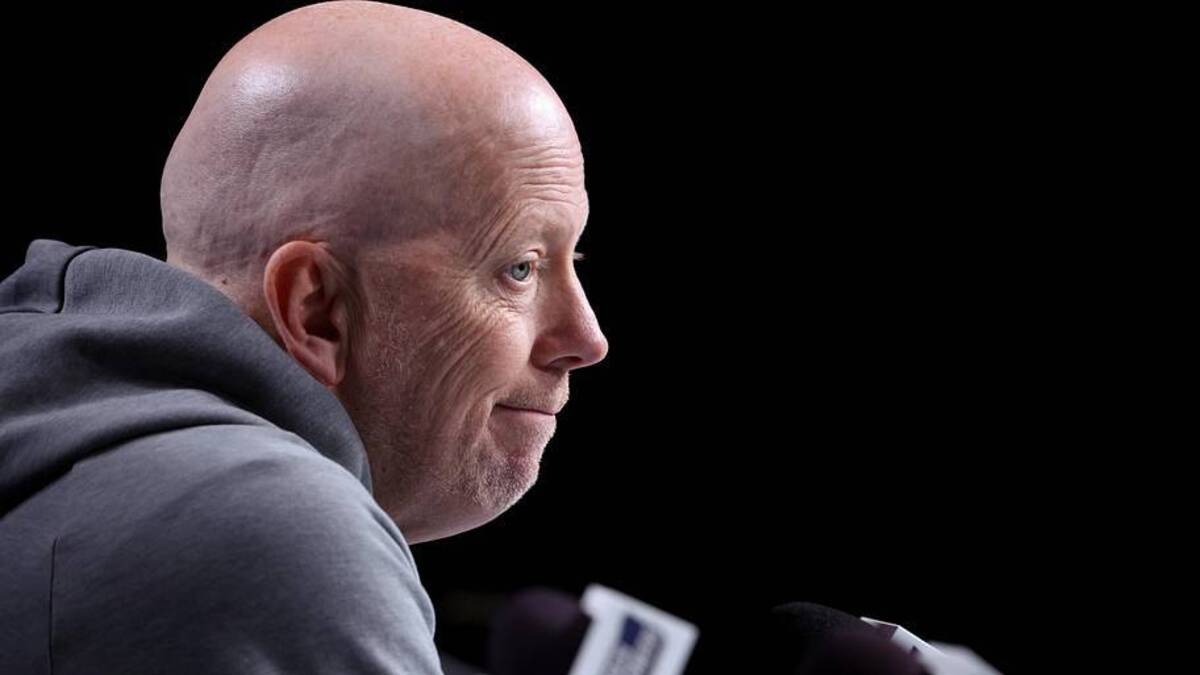  Mar 19, 2026; Philadelphia, PA, USA; UCLA Bruins head coach Mick Cronin speaks with the media before a practice session ahead of the first round of the men's 2026 NCAA Tournament at Xfinity Mobile Arena. Mandatory Credit: Bill Streicher-Imagn Images | Bill Streicher-Imagn Images 