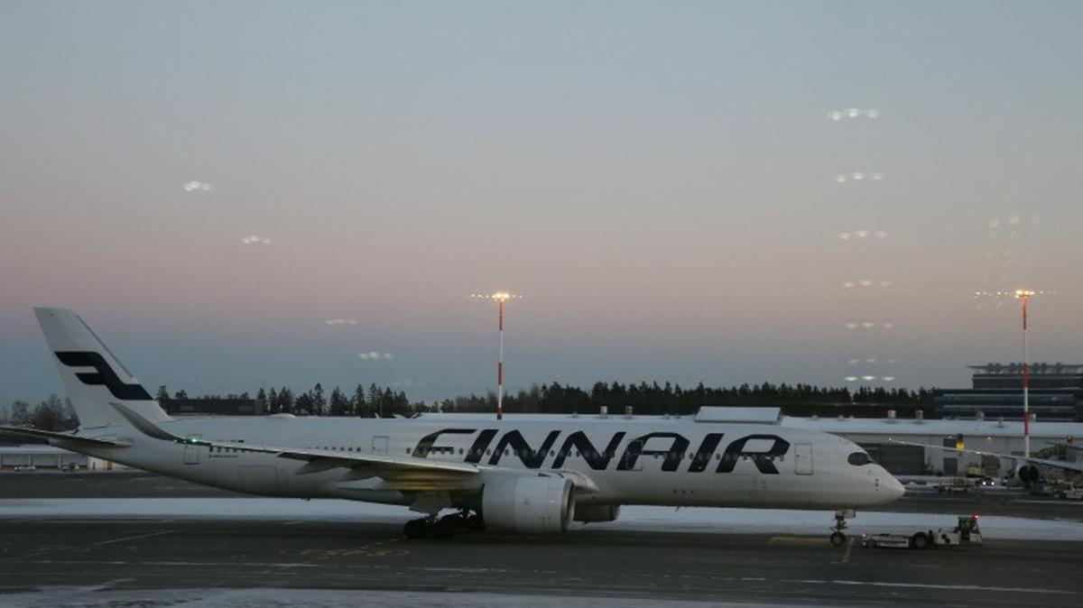 A Finnair plane is seen on the tarmac at Helsinki-Vantaa airport, Vantaa, Finland, February 9, 2024. REUTERS/Tom Little
