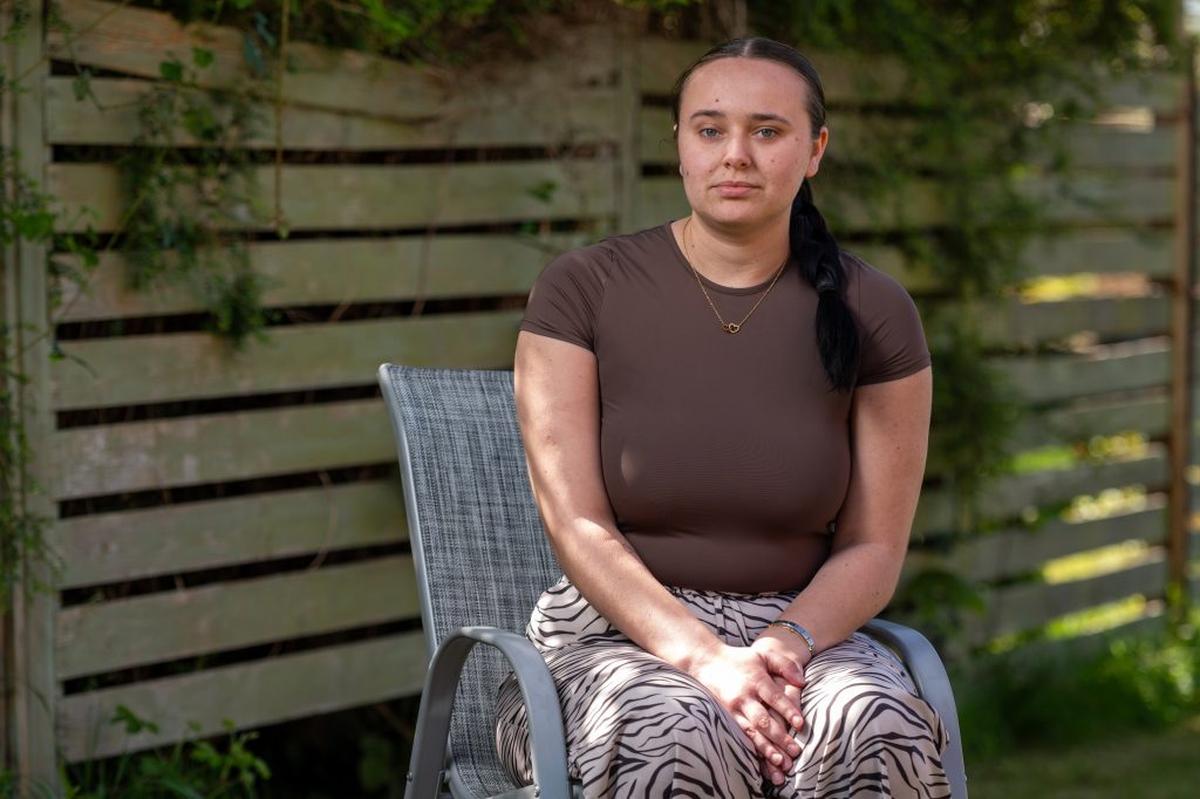  Caitlin Jones is now undergoing Botox treatment for her rare condition to be able to burp again. (Charley Atkins via SWNS) 