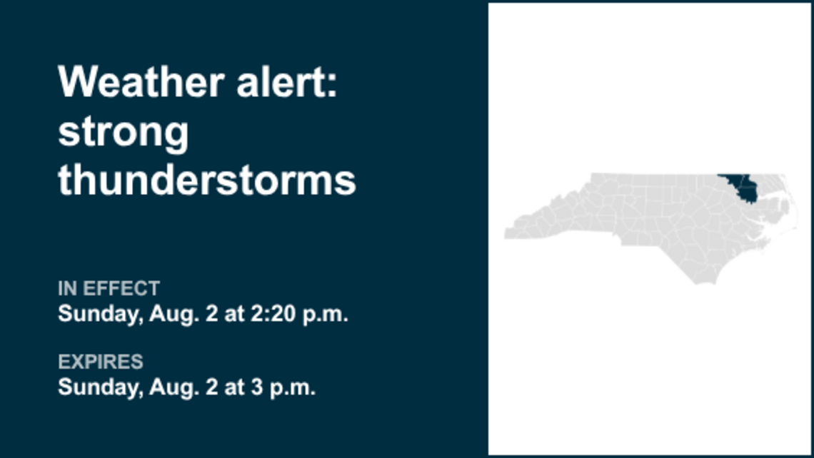 UPDATE: Weather alert for strong thunderstorms in Hertford and Gates counties 