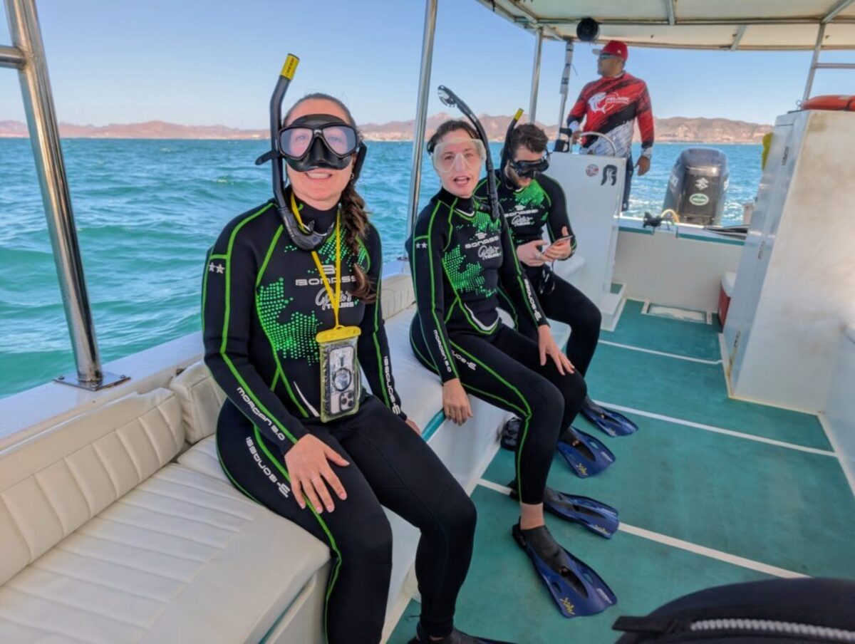  All geared up and ready to swim with whale sharks! Photo credit: Cindy Richards 