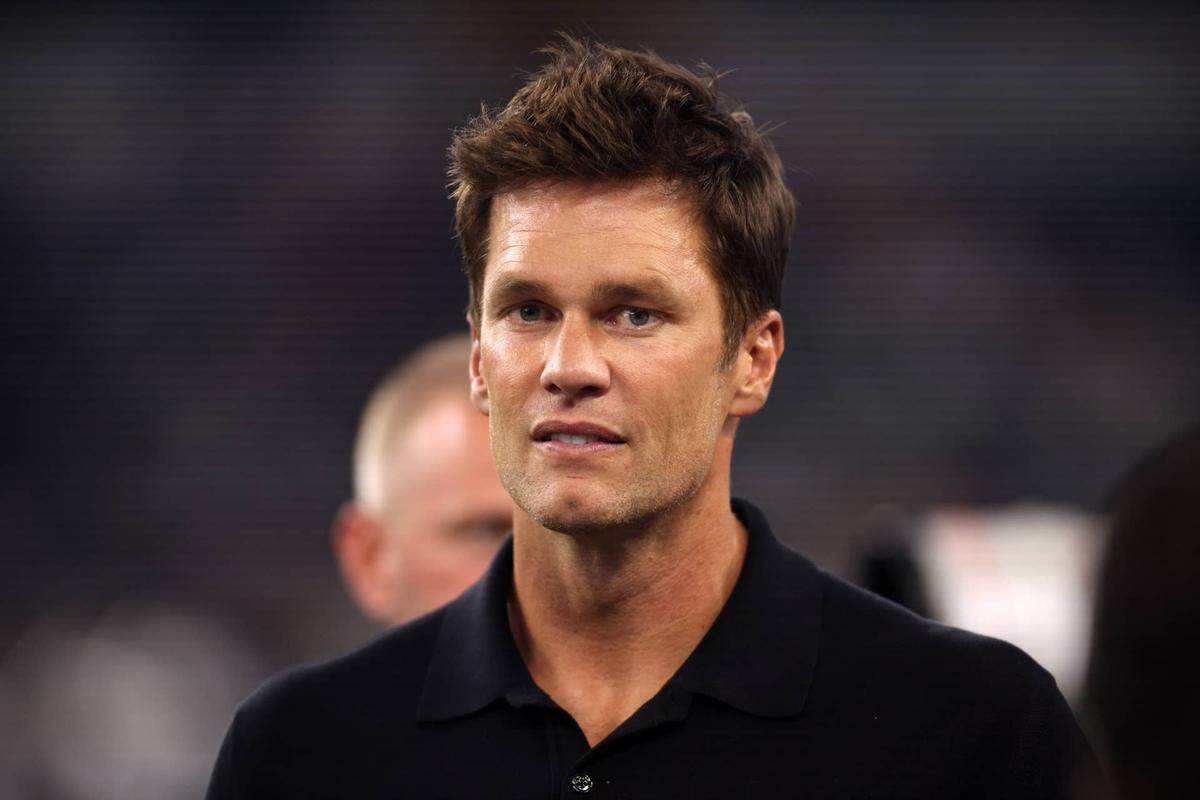  Aug 26, 2023; Arlington, Texas, USA; Former NFL player Tom Brady on the field before the game between the Dallas Cowboys and the Las Vegas Raiders at AT&T Stadium. Mandatory Credit: Tim Heitman-USA TODAY Sports 