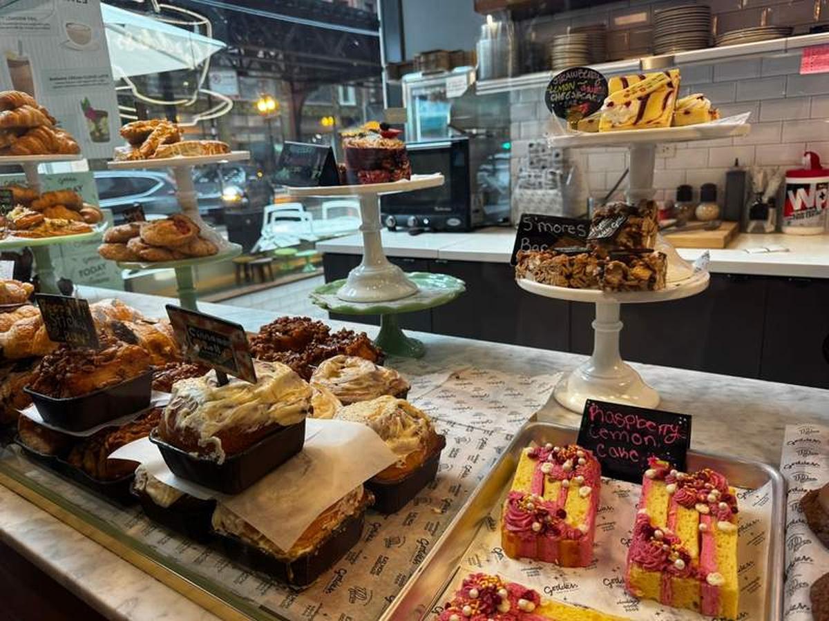  Bakery case inside Goddess and the Baker, set in the most adorable and fun café atmosphere, which quickly became our morning go-to for coffee and pastries. Photo credit: Emily Molina 