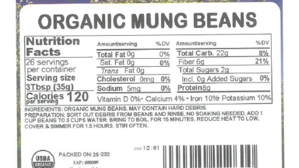 Organic mung beans recalled in 22 states. See affected product