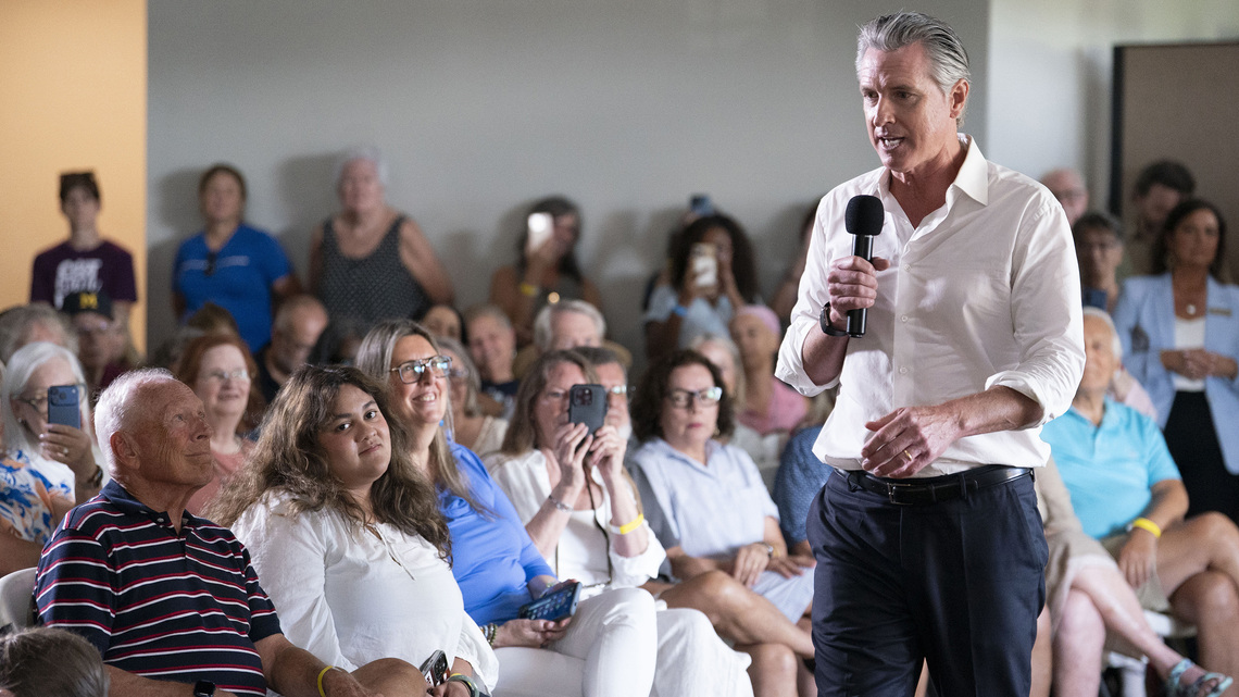 Newsom says he won't run for president if Harris does