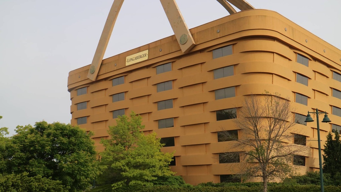 In 1997, Longaberger built a seven-story, basket-shaped office in Ohio for about $32 million; it sold for $1.2 million in 2017 
