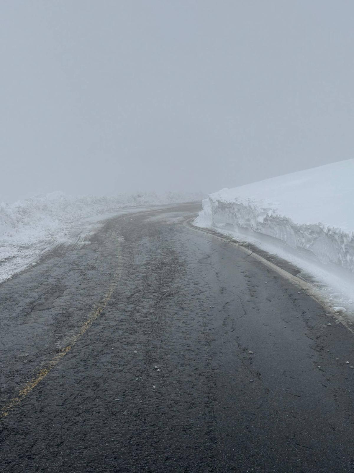  Snow drifts on the Mt. Washington Auto Road, May 30, 2026.