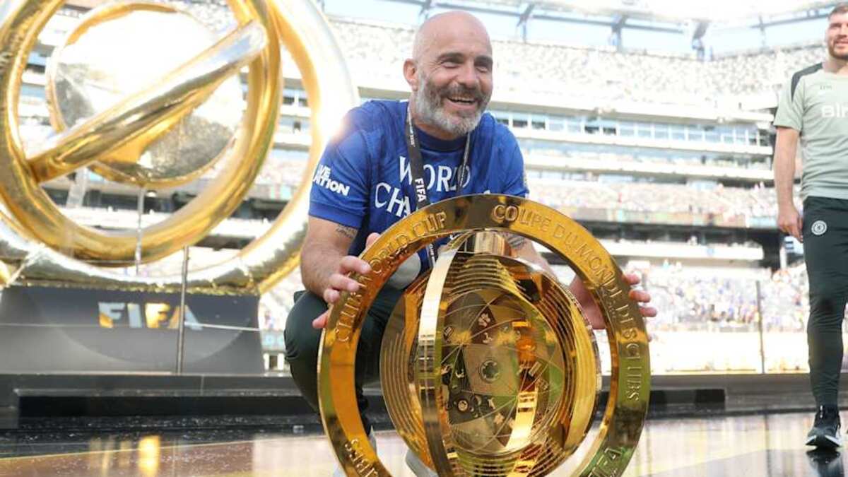  Enzo Maresca conquered two trophies during his time at Chelsea. | Michael Regan-FIFA/Getty Images 