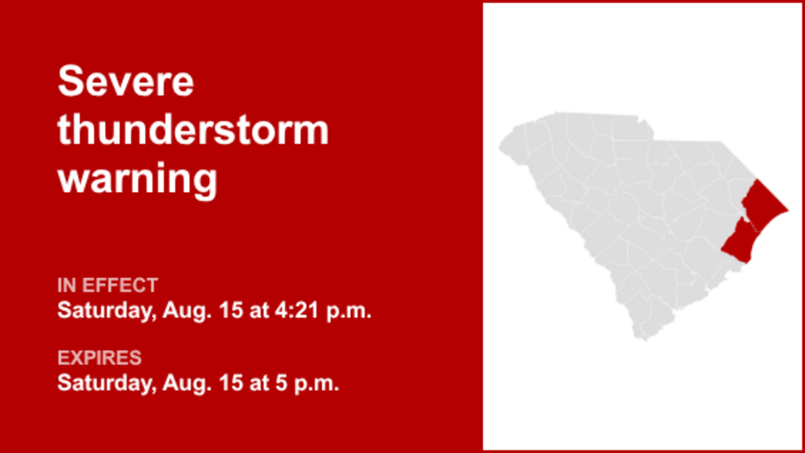 UPDATE: Severe thunderstorm warning active for Georgetown County Saturday evening 