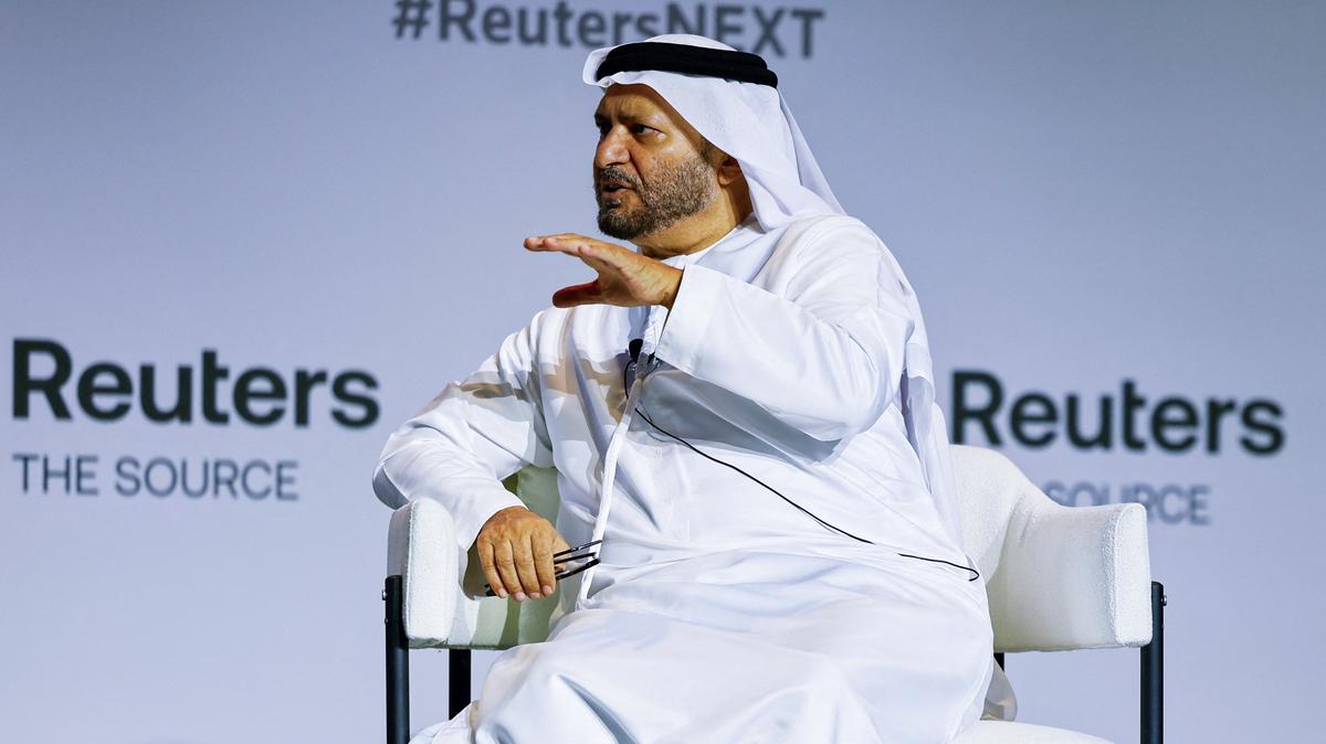 Diplomatic advisor to the United Arab Emirates President Anwar Gargash speaks at the Reuters NEXT Gulf Summit, in Abu Dhabi, United Arab Emirates, October 22, 2025. REUTERS/Rula Rouhana