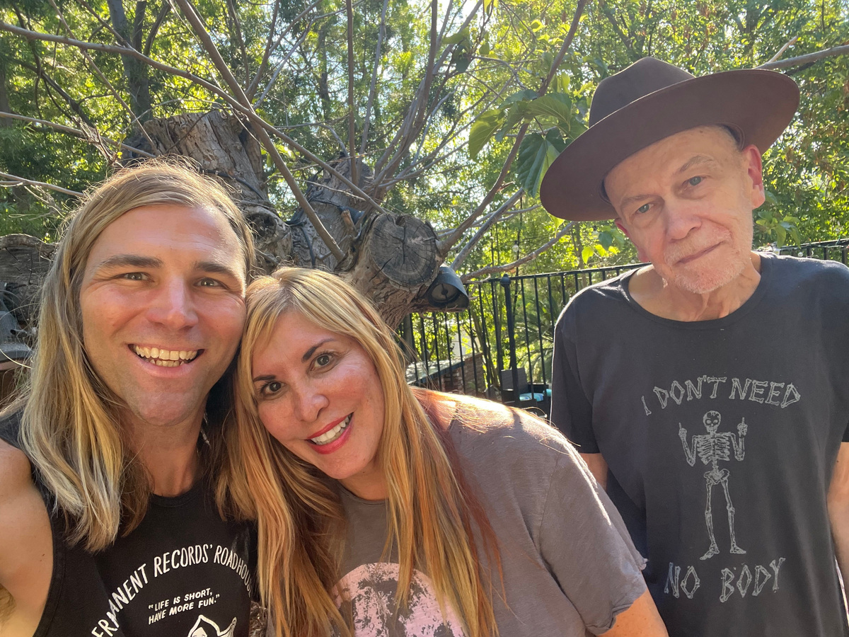 Barresi, owner of L.A.'s Permanent Records, at left, with Elaine Schock and her husband Mikal Gilmore.