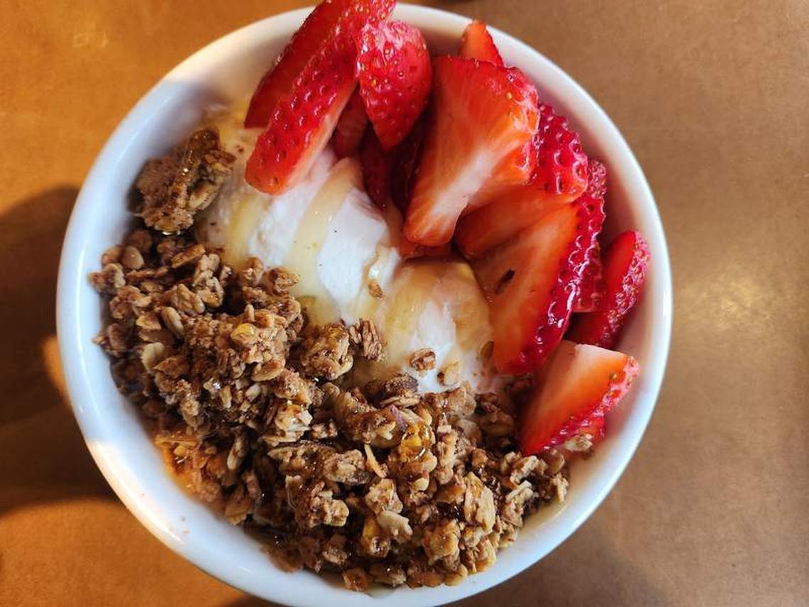  Start your morning with a fresh yogurt and granola bowl at Ground Espresso. Photo credit: June Russell-Chamberlin 