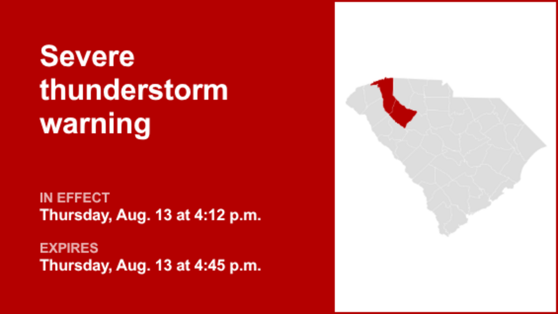 UPDATE: Thunderstorms with damaging winds in Greenville and Laurens counties Thursday 