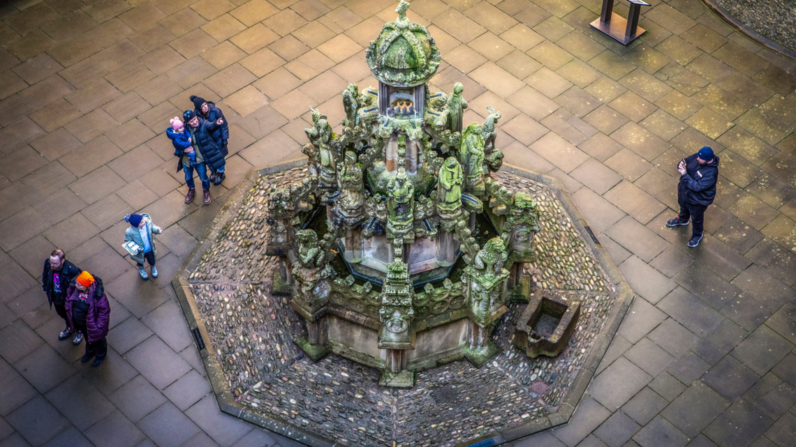 This water fountain once flowed with wine
