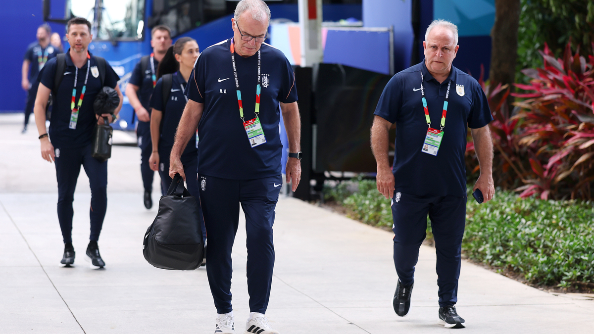Saudi Arabia v Uruguay: Group H – FIFA World Cup 2026. MIAMI, FLORIDA - JUNE 15: Marcelo Bielsa, Head Coach of Uruguay, arrives at the stadium before the FIFA World Cup 2026 Group H match between Saudi Arabia and Uruguay at Miami Stadium on June 15, 2026 in Miami, Florida. (Photo by Lars Baron/Getty Images)
