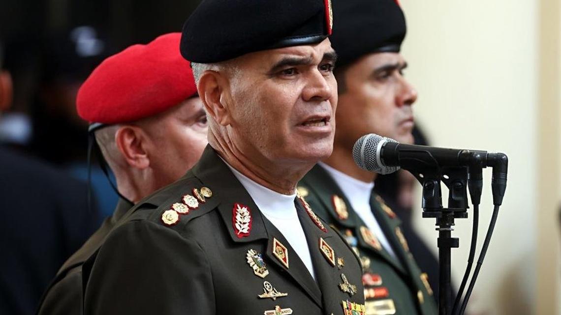 Former Venezuelan Defense Minister Vladimir Padrino Lopez, shown in February, is now an agriculture official but is still wanted by the United States on alleged drug trafficking charges.