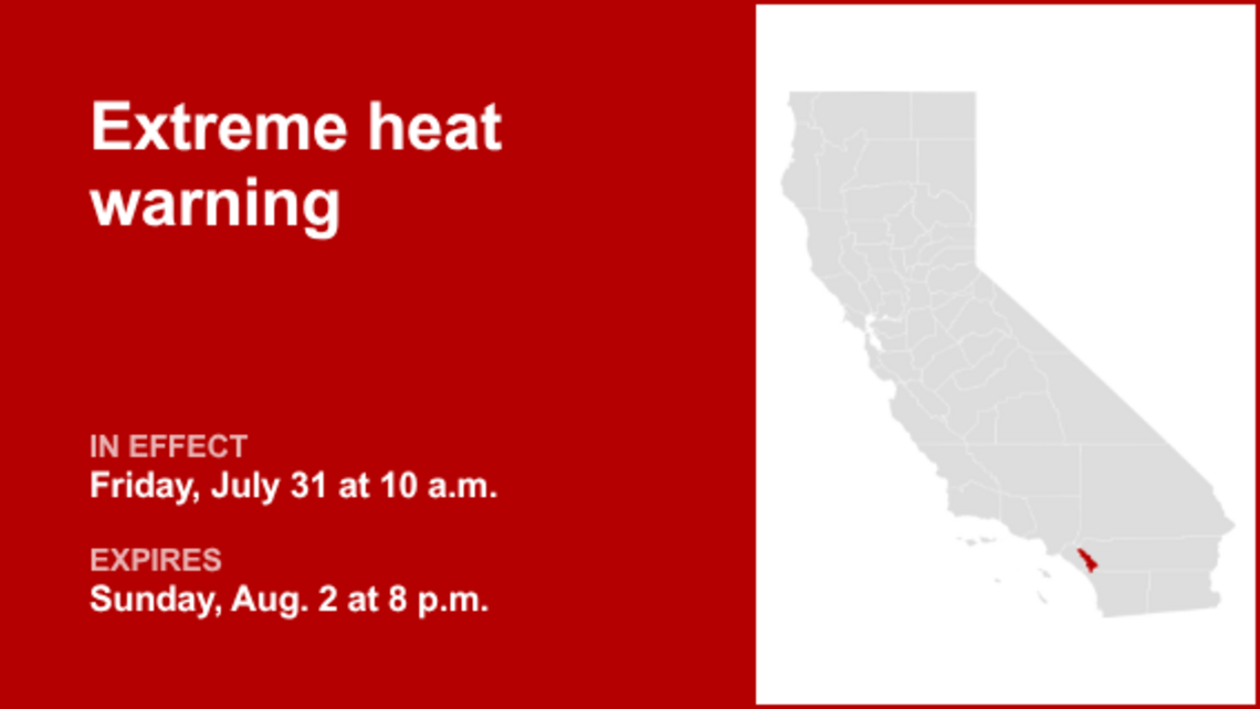 UPDATE: Extreme heat warning issued for Santa Ana Mountains and Foothills from Friday to Sunday 