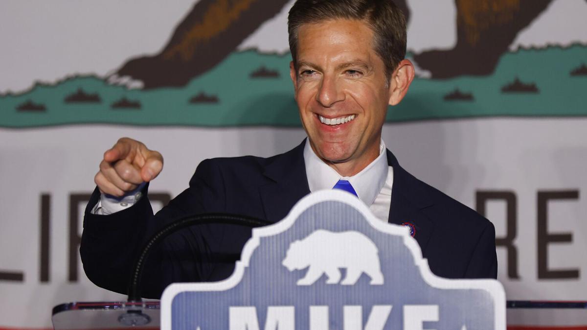 U.S. Rep. Mike Levin (D-CA) speaks at a 2022 election night celebration in Del Mar, California. (K.C. Alfred/The San Diego Union-Tribune/TNS)