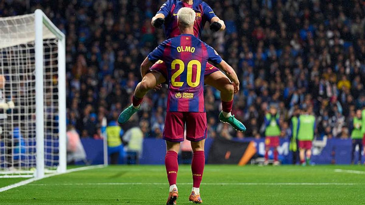  Fermín López (top) and Dani Olmo are Barça's most commonly used attacking midfielders. | Pedro Salado/Getty Images 
