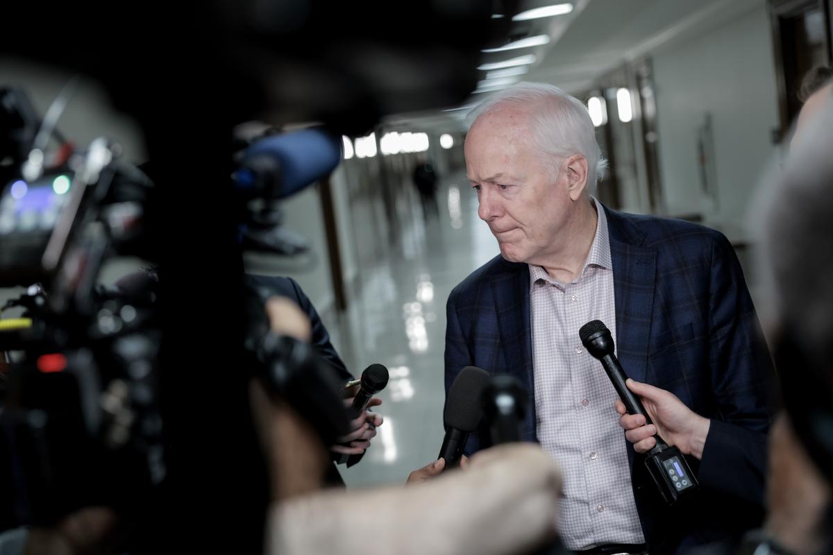 U.S. Senator John Cornyn arrives at a business meeting with the Senate Committee on the Budget, in Washington, D.C., on May 20. 