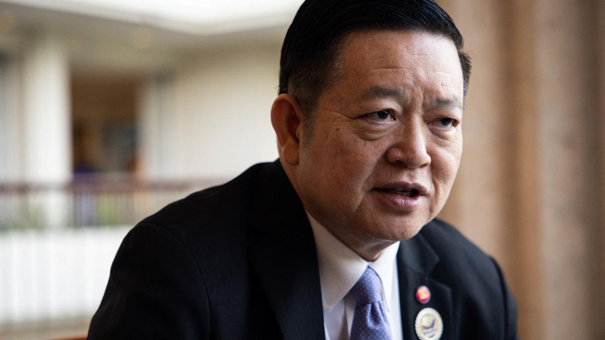 Association of Southeast Asian Nations (ASEAN) Secretary General Kao Kim Hourn speaks to Reuters ahead of the 48th ASEAN Summit and related meetings in Lapu-Lapu, Cebu, Philippines, May 7, 2026. REUTERS/Eloisa Lopez/File Photo