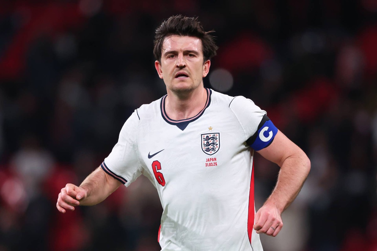  Harry Maguire of England during an international friendly. Photo by Marc Atkins/Getty Images