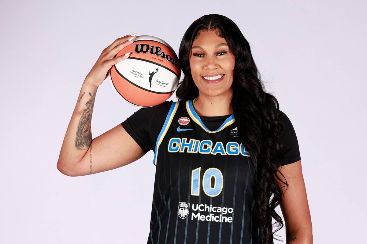  Chicago Sky center Kamilla Cardoso (10) poses during media day. Kamil Krzaczynski-Imagn Images