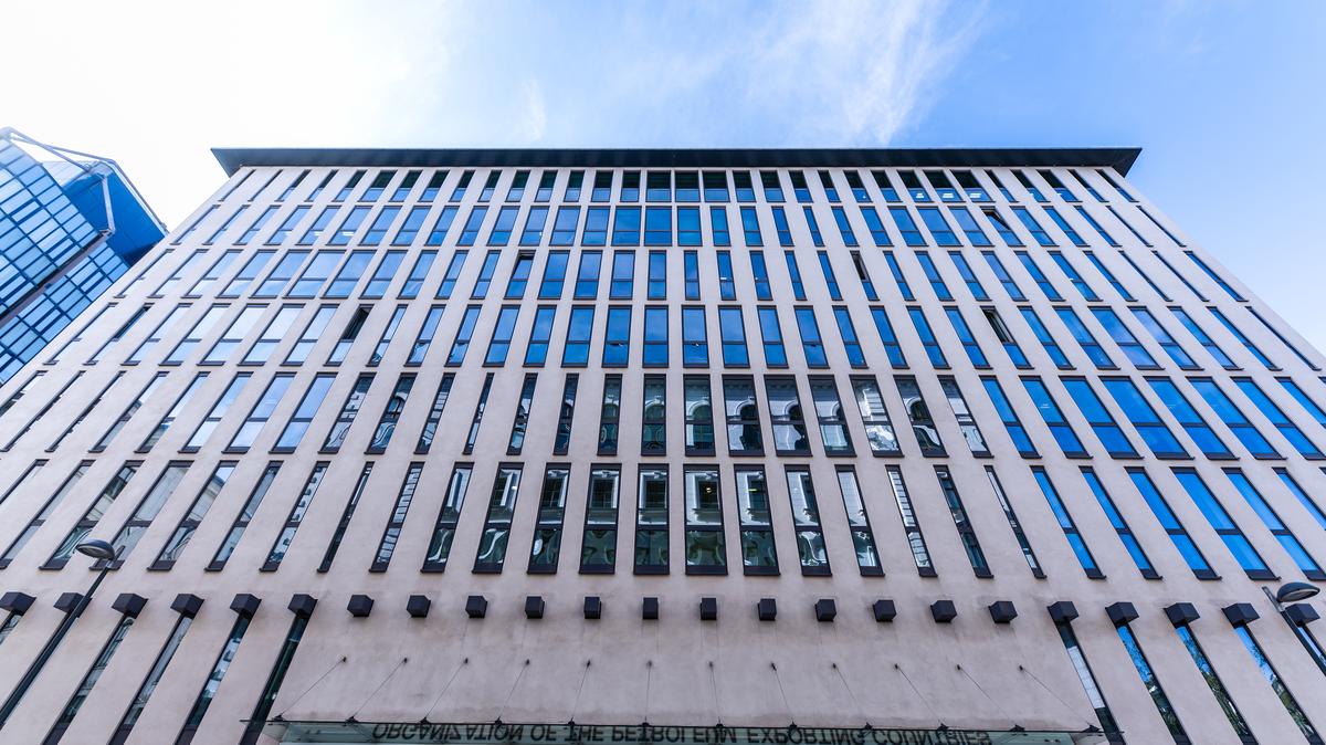 Exterior views of OPEC (Organization of the Petroleum Exporting Countries) headquarters on April 28, 2026 in Vienna, Austria. Earlier today, the United Arab Emirates announced that it is leaving the cartel of oil producers from May 1, saying the decision "reflects the UAE's long-term strategic and economic vision and evolving energy profile." (Christian Bruna/Getty Images/TNS)