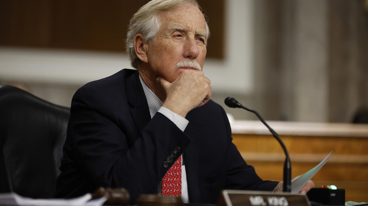 Angus King Senate Armed Services Committee. Senator Angus King attends a Senate Armed Services Committee hearing on Capitol Hill on April 27, 2022.
