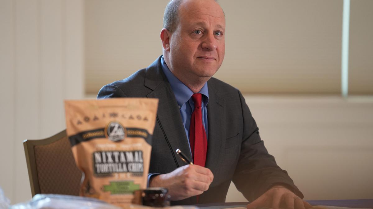 Colorado Gov. Jared Polis at a news conference to address his administration's new "A Healthy Colorado For All" initiative at the Governor's Residence in Denver on May 21, 2026. (Harmon Dobson/The Denver Post/TNS)