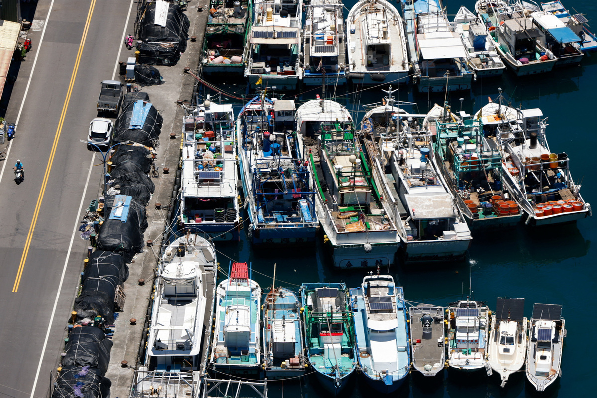 Fishing boats are moored at Suao Port as fishermen take precautions ahead of Typhoon Bavi in Yilan, Taiwan, July 9, 2026. REUTERS/Ann Wang