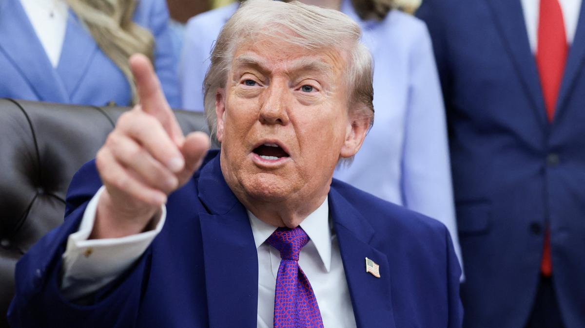 U.S. President Donald Trump speaks during a maternal health event in the Oval Office at the White House in Washington, D.C., U.S., May 11, 2026. REUTERS/Evelyn Hockstein