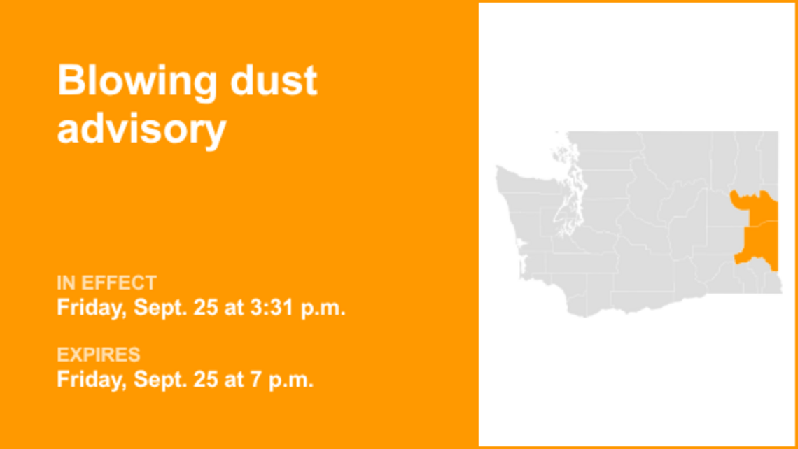 Blowing dust advisory for Washington Palouse and Spokane area until Friday evening 
