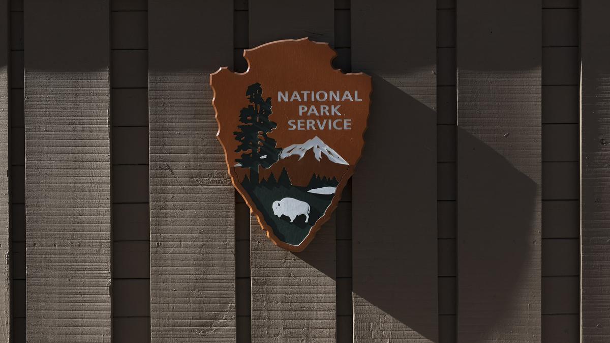 A National Park Service sign hangs on a wall at the Exploration Center in Yosemite Valley, at Yosemite National Park, California, on March 1, 2025. (Laure Andrillon/AFP/ Getty Images/TNS)