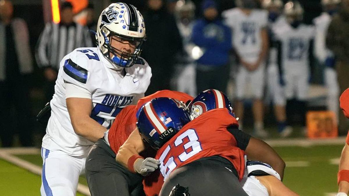  CAL's Kellan Hall tackles Bell County's Kaleb Miller in the KHSAA 3A semi final game. November 28, 2025 | Scott Utterback/Courier Journal / USA TODAY NETWORK via Imagn Images 