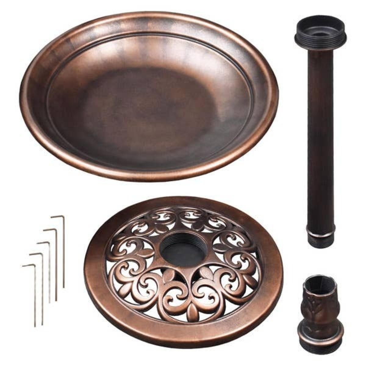  Belavi Bird Bath, copper.