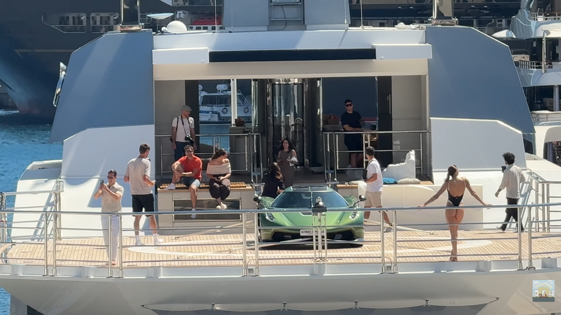 Someone Parked A Koenigsegg Jesko On Top Of An $86M Yacht In Monaco 