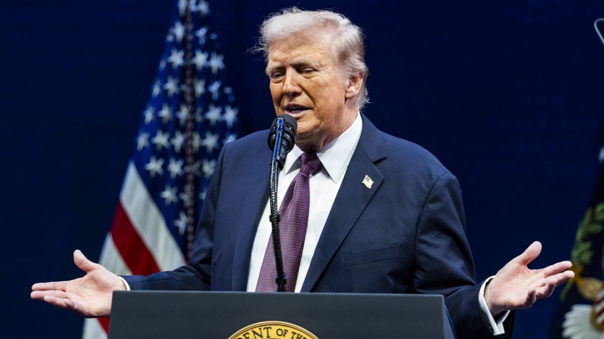 President Donald Trump speaks at the religious liberty commission at the Museum of the Bible in Washington, on Sept. 8. 