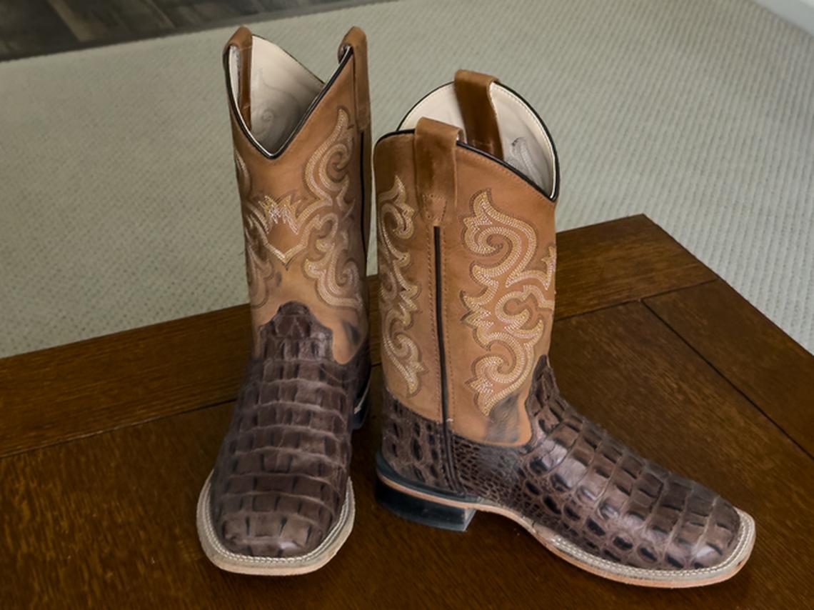 Cayman and leather cowkid boots. Photo credit: Julie Diebolt Pricew