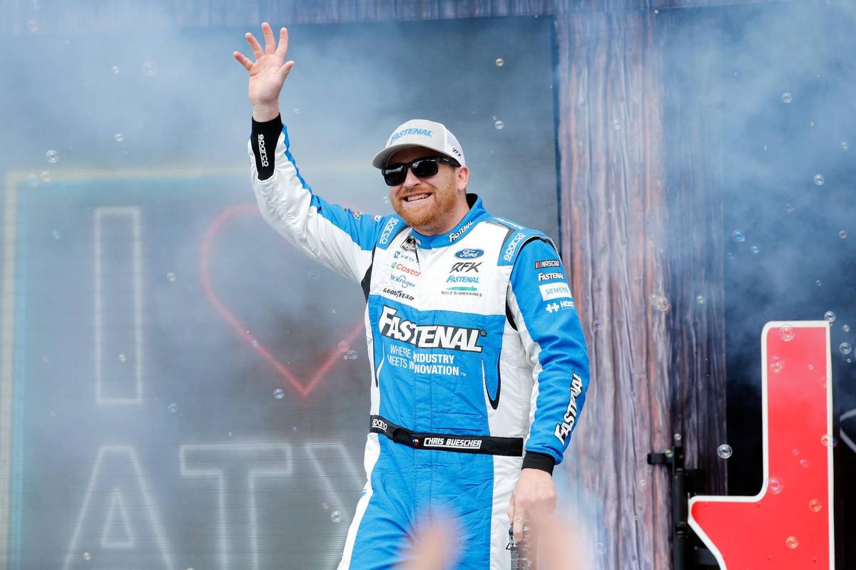  Chris Buescher during driver introductions at Circuit of the Americas. Jamie Harms-Imagn Images