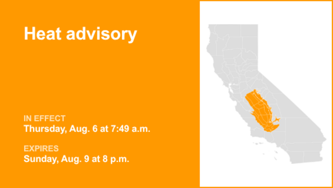 UPDATE: Central California under a heat advisory until Sunday evening 