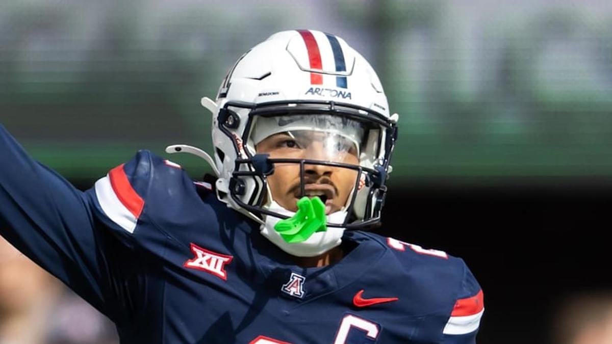 Nov 22, 2025; Tucson, Arizona, USA; Arizona Wildcats defensive back Treydan Stukes (2) against the Baylor Bears at Casino Del Sol Stadium. Mandatory Credit: Mark J. Rebilas-Imagn Images | Mark J. Rebilas-Imagn Images 